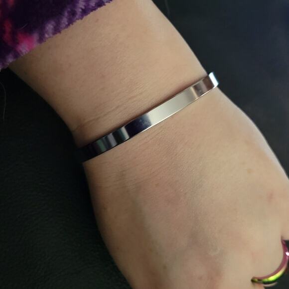 Keep F*cking Going silver tone inspirational bangle bracelet - Picture 2 of 2